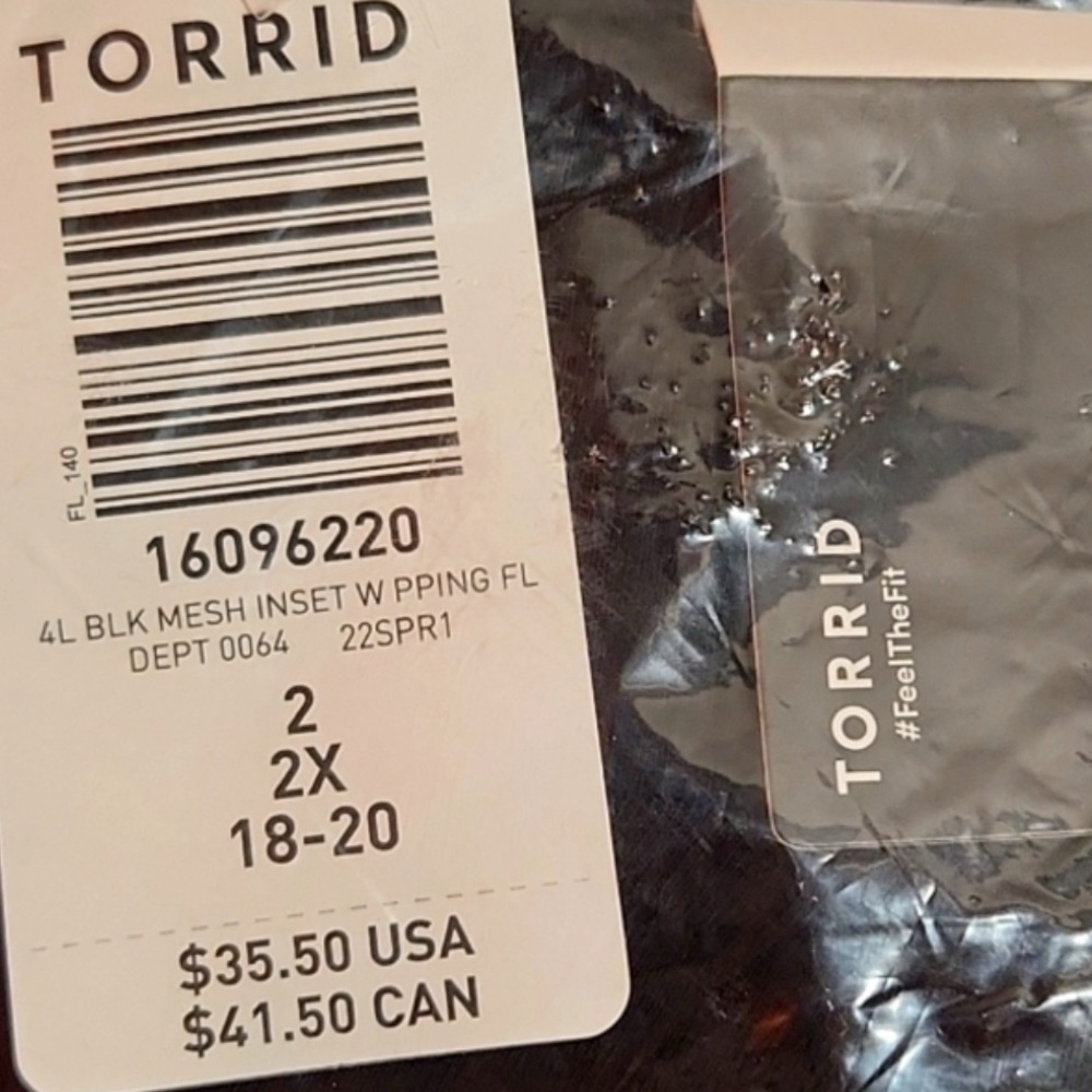 LOWEST🌺 NWT TORRID 2X BLACK SEE THRU MESH PANEL LEGGING PANTS - Picture 6 of 11
